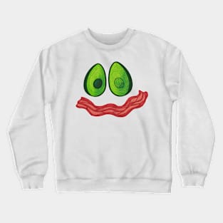 silly avocado bacon grin Crewneck Sweatshirt